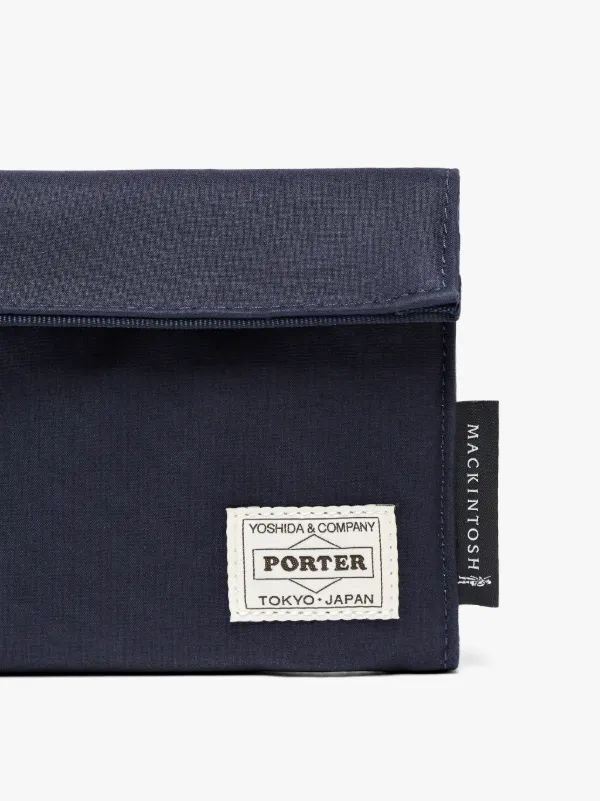 Navy Bonded Cotton Porter Long Wallet