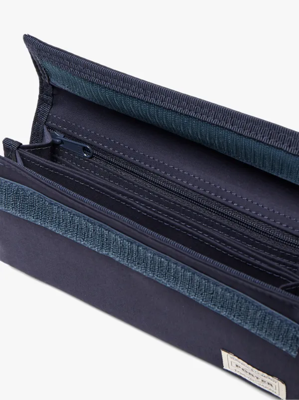 Navy Bonded Cotton Porter Long Wallet