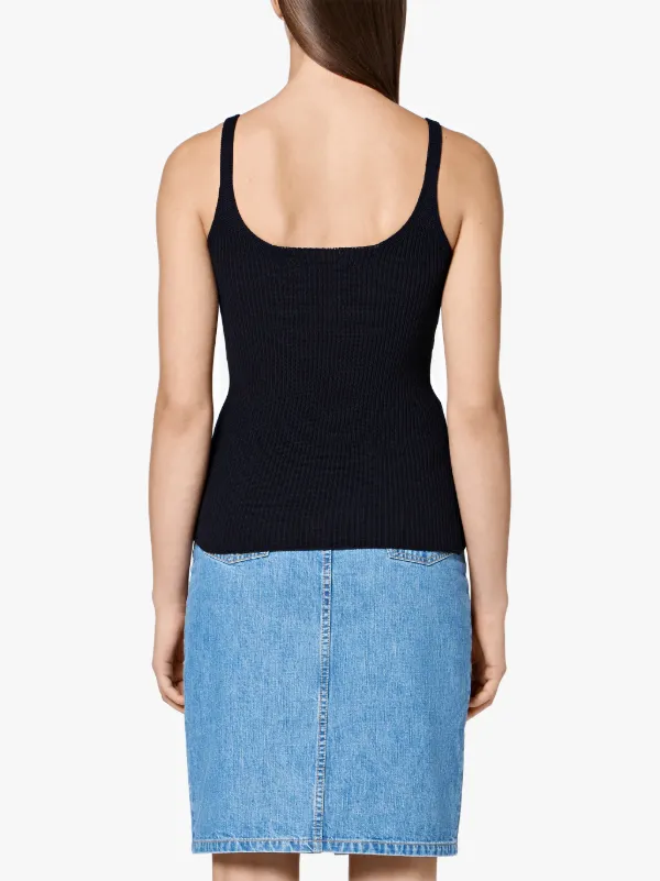 Navy Cotton Knitted Top