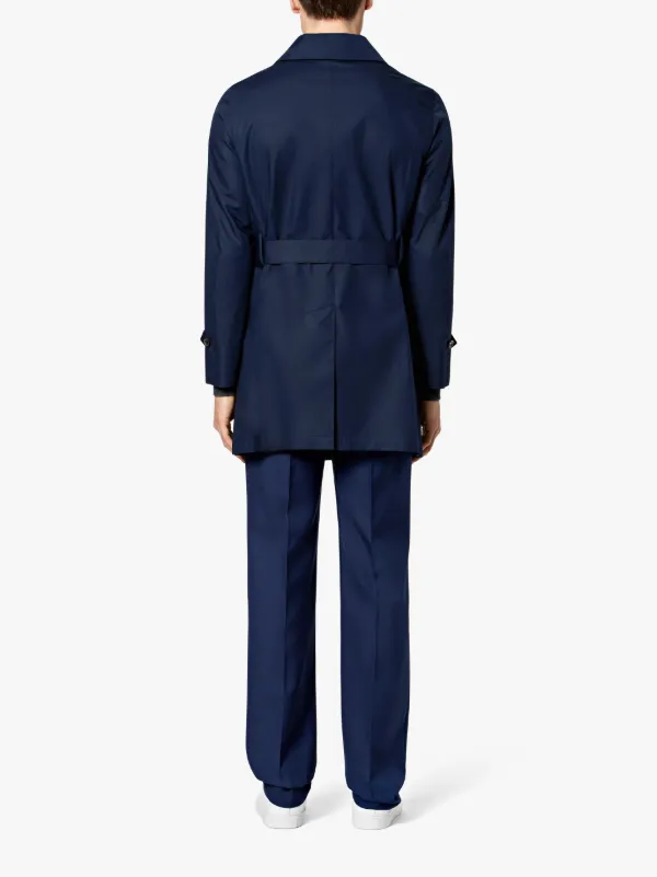 Navy Cotton Storm System Short Trench Coat GM-005BS