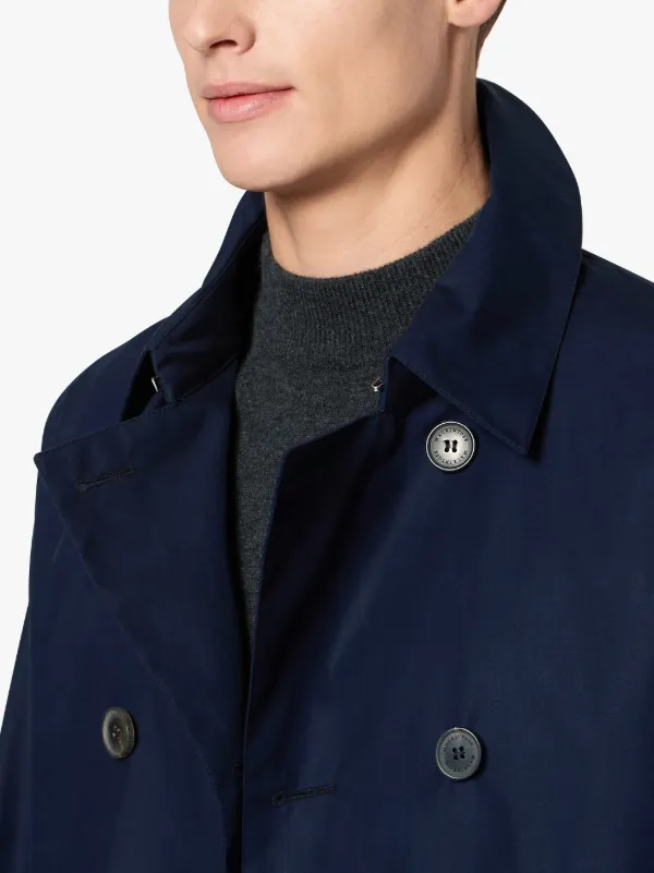 Navy Cotton Storm System Short Trench Coat GM-005BS