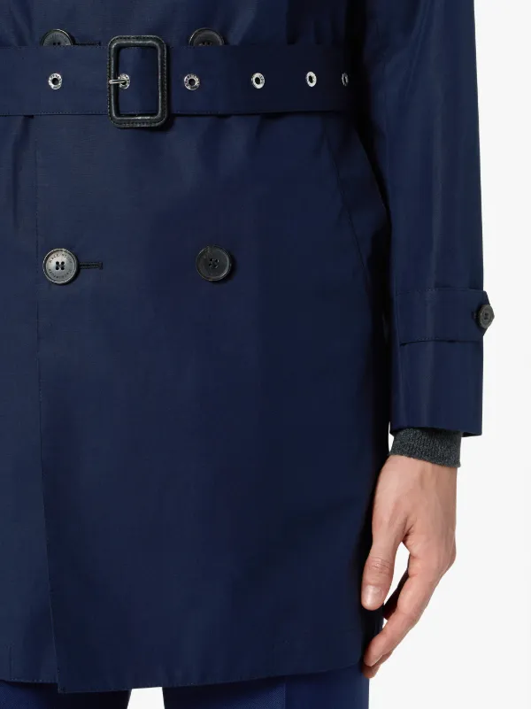 Navy Cotton Storm System Short Trench Coat GM-005BS