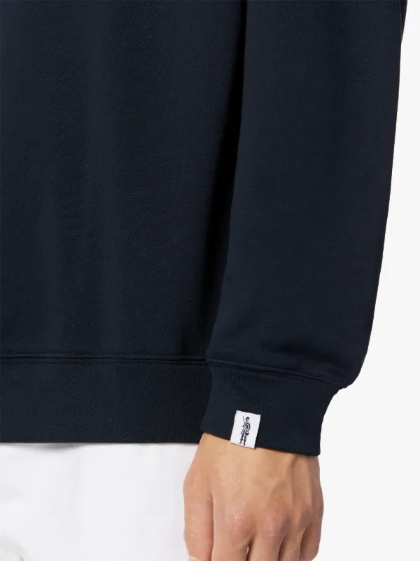 Navy Cotton Zip Front Sweatshirt | GJM-200