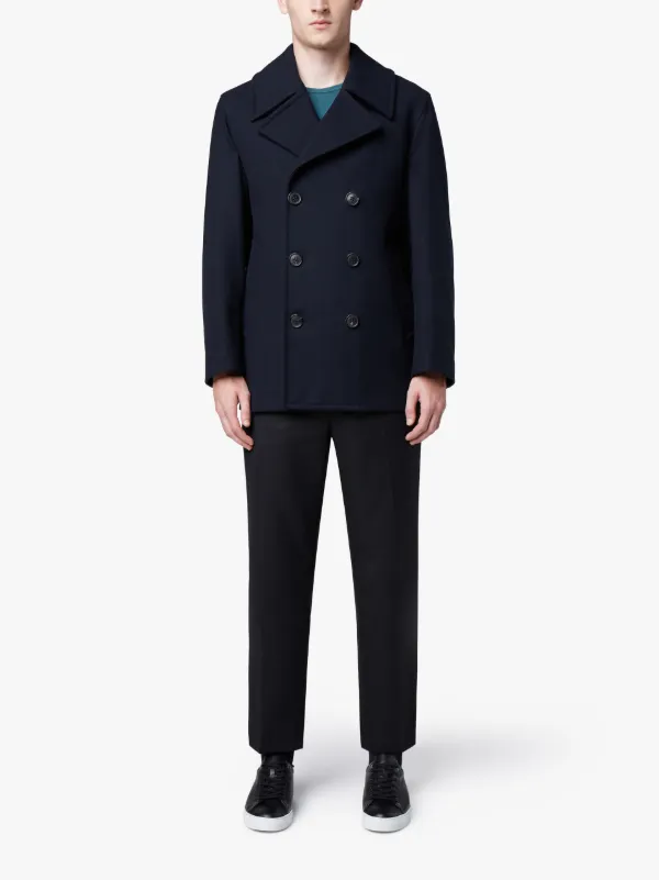 Navy Double Breasted Wool Pea Coat | Mackintosh