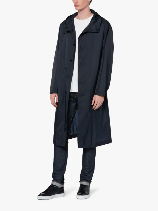 hooded mac coat