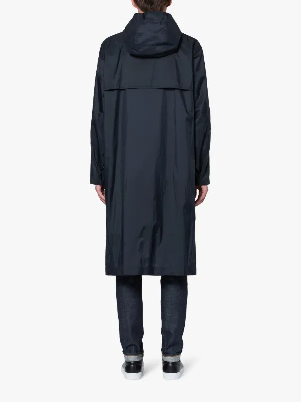 Navy Micro Ripstop Nylon Oversized Hooded Coat | GM-139