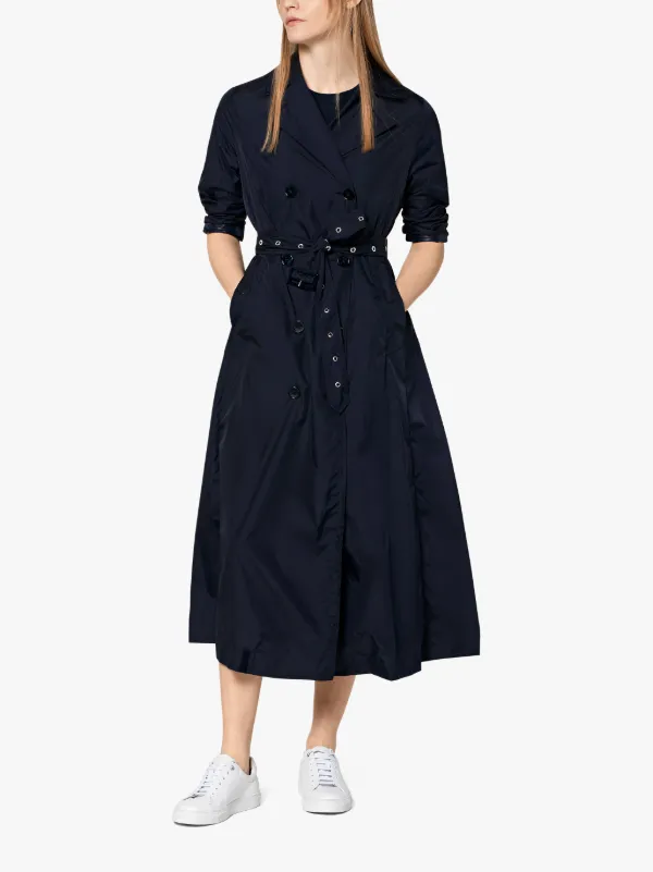 Navy Nylon Long Trench Coat LM-091B