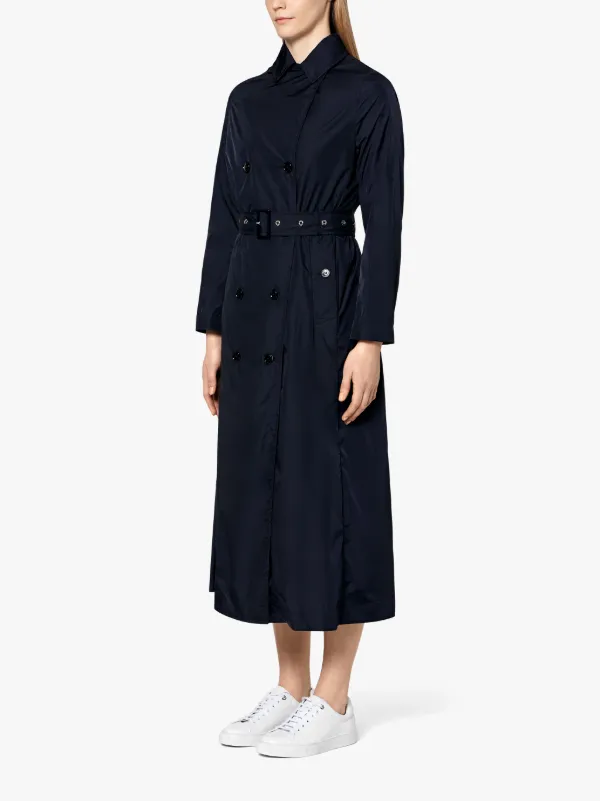 Navy Nylon Long Trench Coat LM-091B