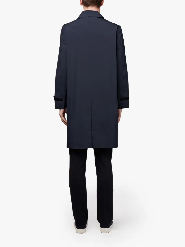 Navy Nylon Mackintosh Coat