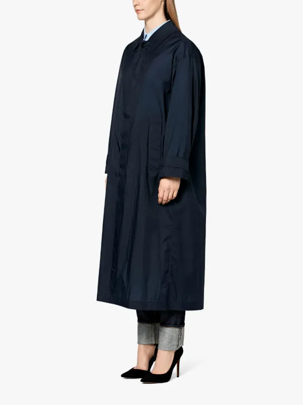 Navy Nylon Oversized Coat LM-100B