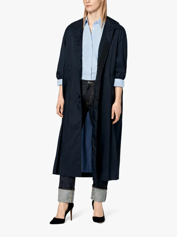 Navy Nylon Oversized Coat LM-100B