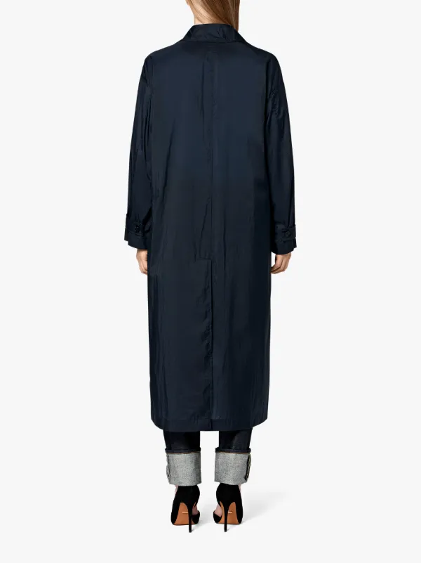 Navy Nylon Oversized Coat LM-100B