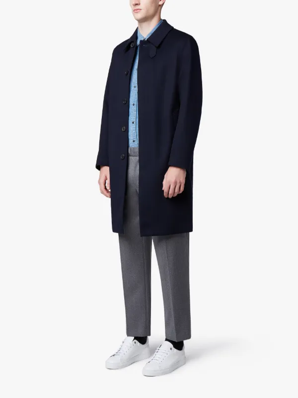 Navy Storm System Wool 3/4 Coat GM-001F