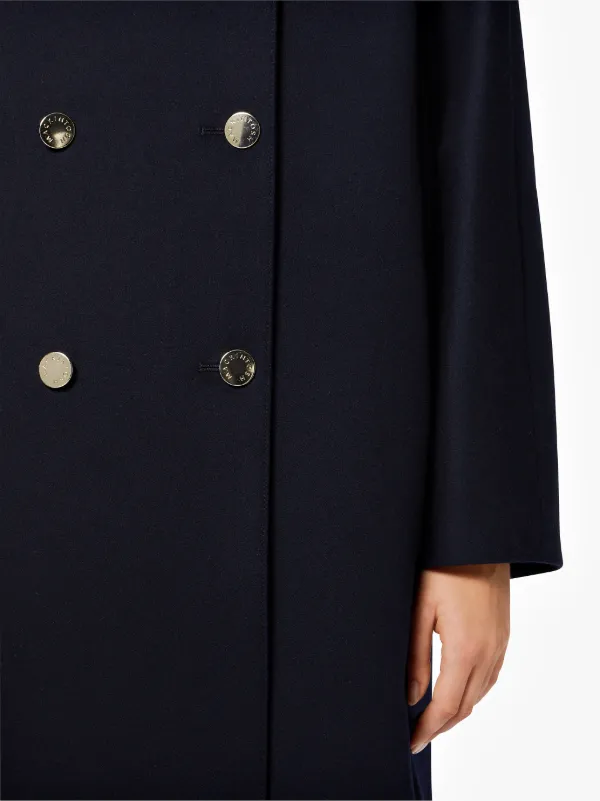 Navy Storm System Wool Double Breasted Coat LM-072F