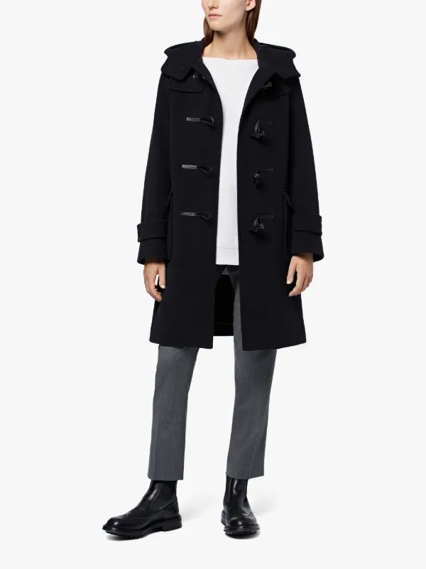 Navy Wool Blend Duffle Coat LM-007S