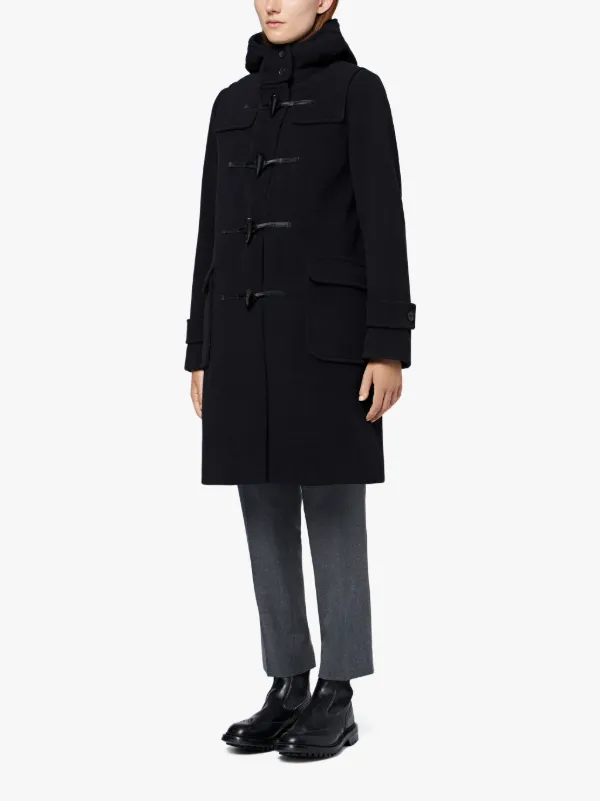 Navy Wool Blend Duffle Coat LM-007S