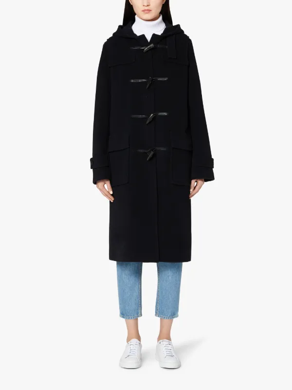 Navy Wool Blend Long Duffle Coat | GM-028S/W