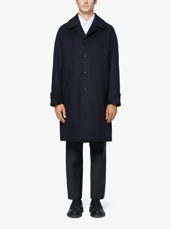 Navy Wool & Cashmere Overcoat GM-107F