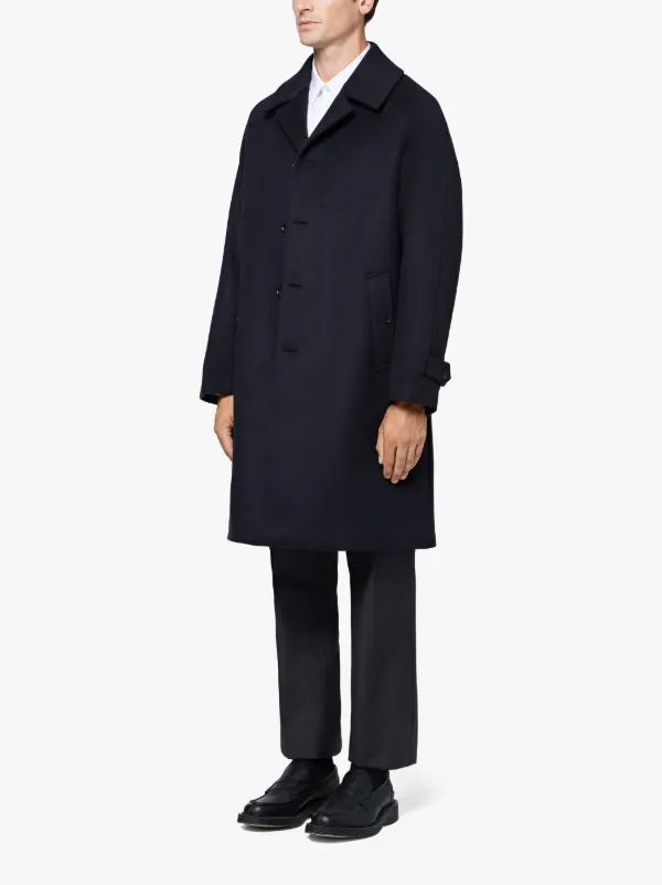 Navy Wool & Cashmere Overcoat GM-107F