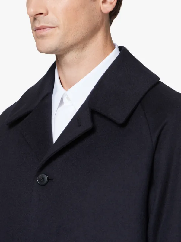 Navy Wool & Cashmere Overcoat GM-107F