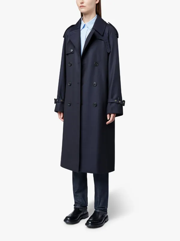 Navy Wool Classic Trench Coat