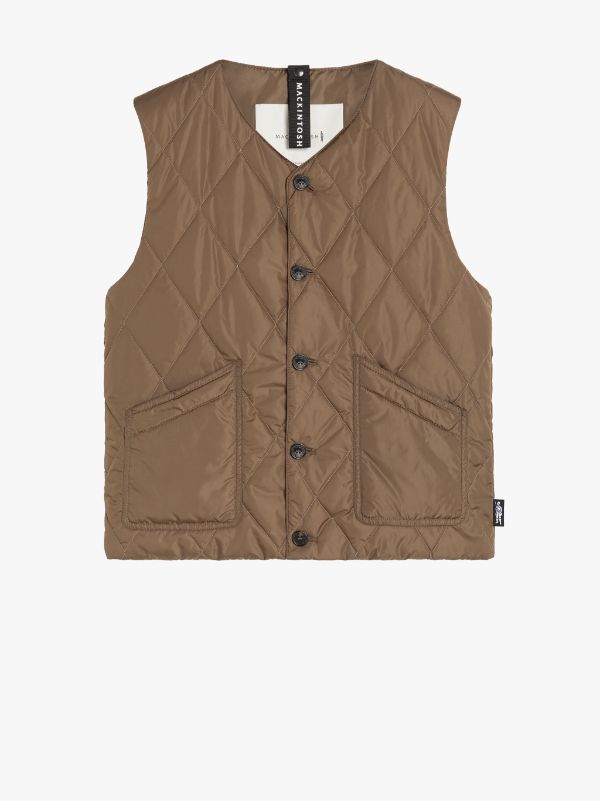 NEW HIG Mocha Nylon Quilted Liner Vest Mackintosh