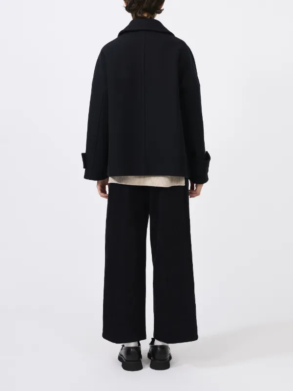 NEW HUMBIE Navy Wool Overcoat | Mackintosh