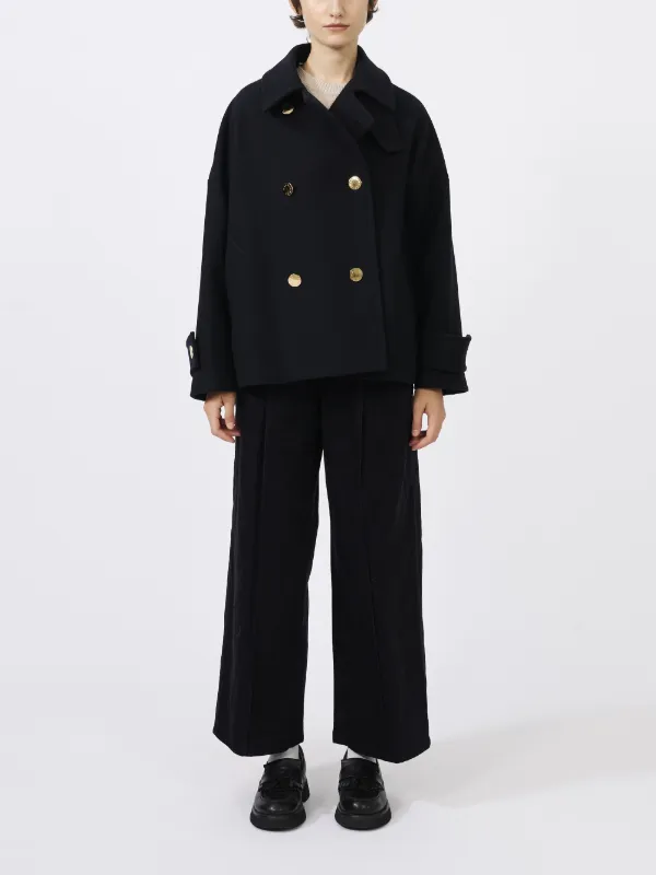 NEW HUMBIE Navy Wool Overcoat | Mackintosh