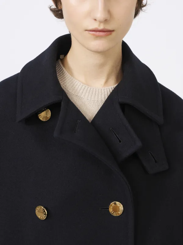 NEW HUMBIE Navy Wool Overcoat | Mackintosh