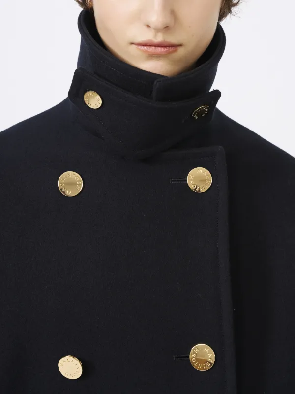 NEW HUMBIE Navy Wool Overcoat | Mackintosh