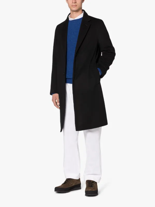 NEW STANLEY Black Wool & Cashmere Coat