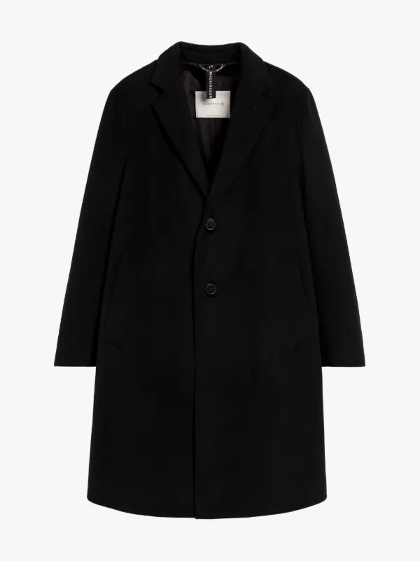 NEW STANLEY Black Wool & Cashmere Coat