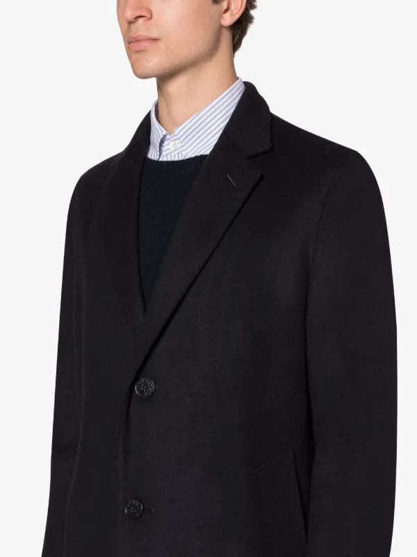 NEW STANLEY Navy Wool & Cashmere Coat