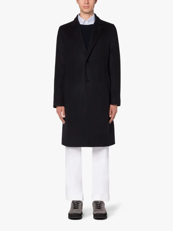 NEW STANLEY Navy Wool & Cashmere Coat