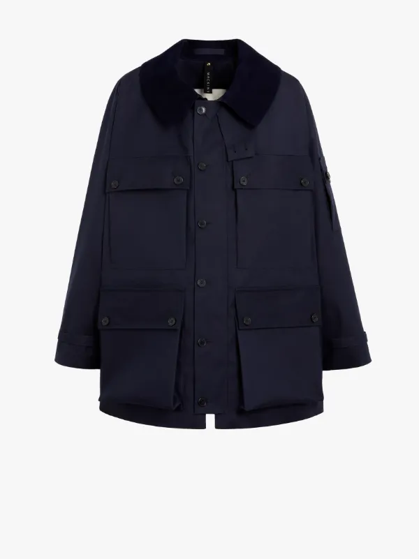 NEW YORK Navy Bonded Cotton Field Jacket | GRF-303