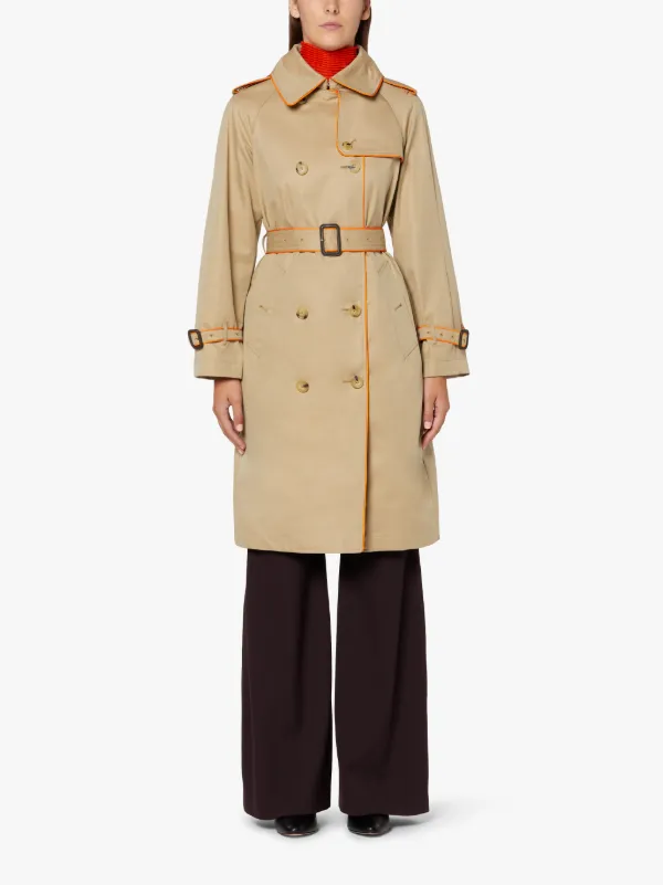 NORRIE Honey & Orange Cotton Trench Coat | LMT-009