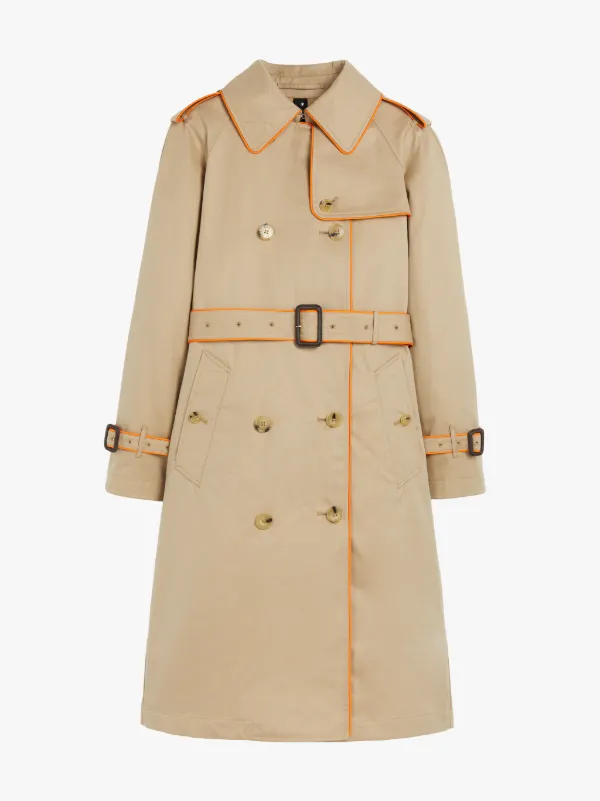 NORRIE Honey & Orange Cotton Trench Coat | LMT-009