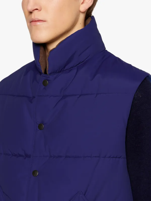 OSAKA Blue Rain System Wool & Nylon Blend Gilet | GQF-304