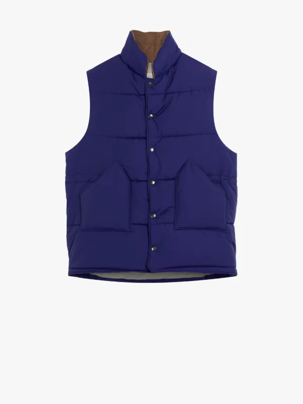 OSAKA Blue Rain System Wool & Nylon Blend Gilet | GQF-304