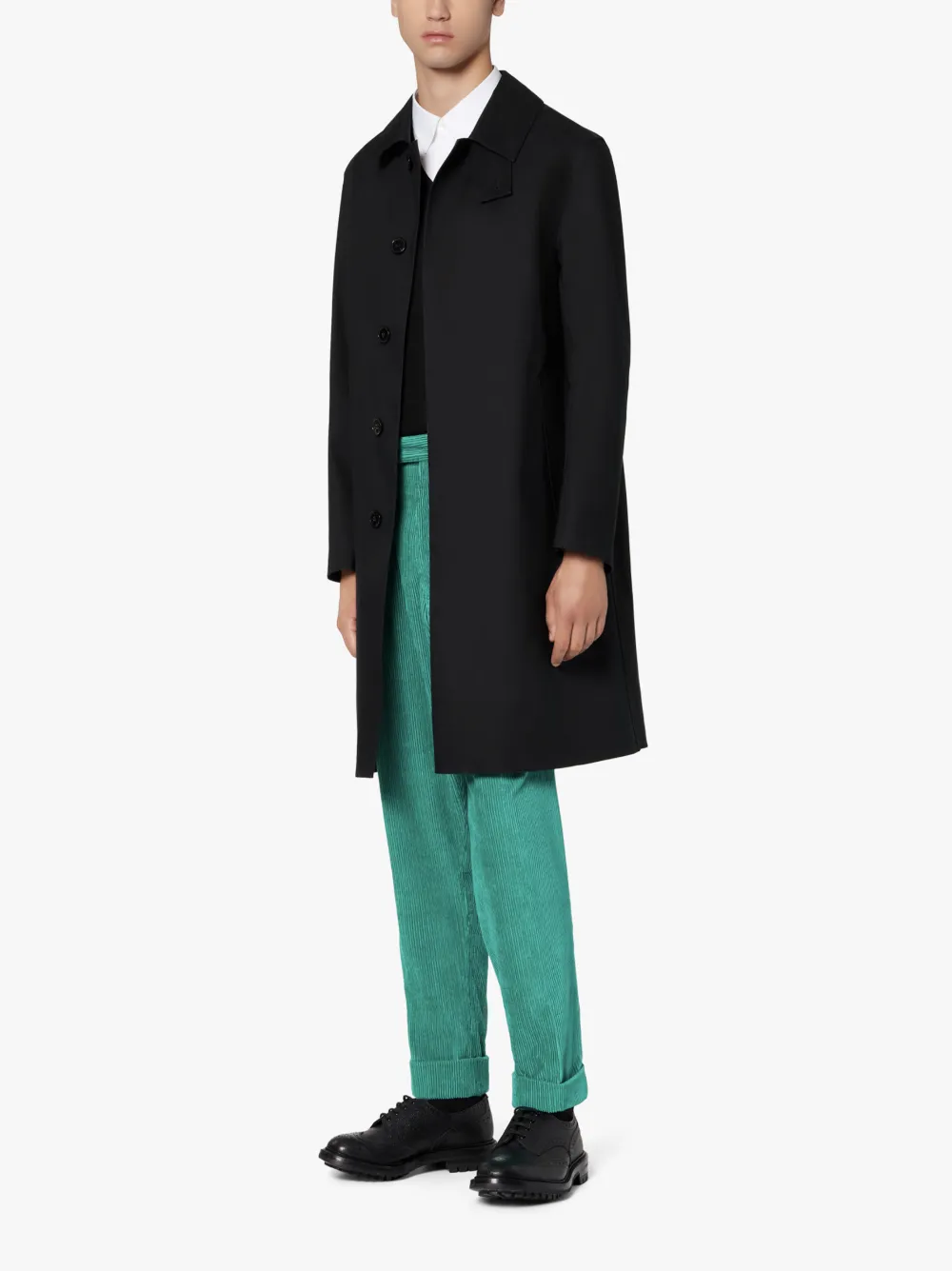 On sale | OXFORD Black Bonded Cotton 3/4 Coat | GRC-108