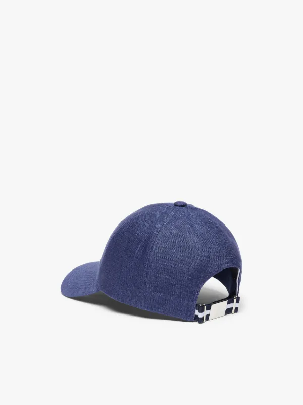 Oxford Blue Linen Varsity Cap