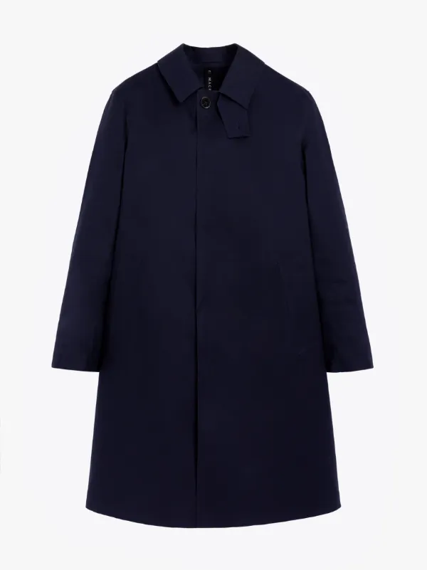 OXFORD Navy Bonded Cotton 3/4 Coat | GRC-108