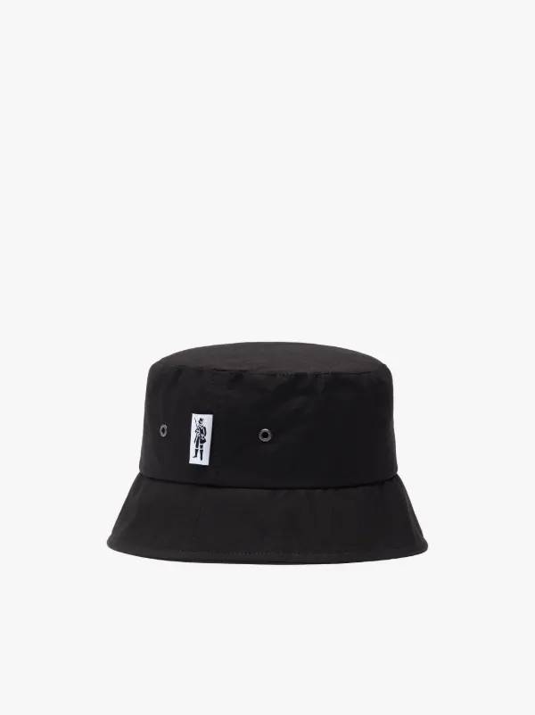 PELTING Black Waxed Cotton Bucket Hat | ACC-HA05