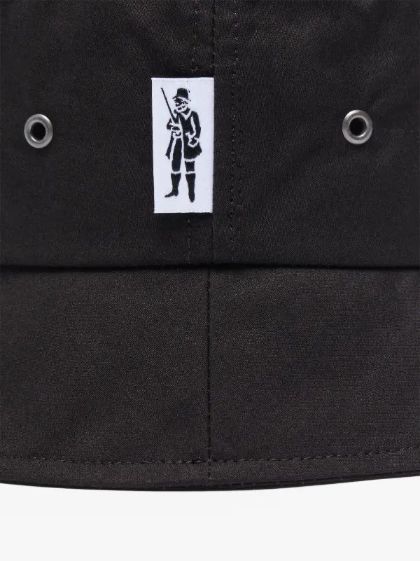 PELTING Black Waxed Cotton Bucket Hat | ACC-HA05