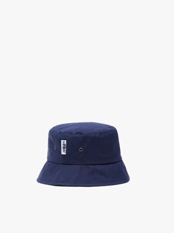 PELTING Dark Navy Waxed Cotton Bucket Hat | ACC-HA05