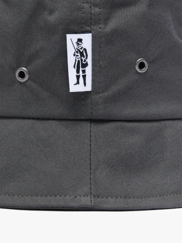 PELTING Grey Waxed Cotton Bucket Hat | ACC-HA05