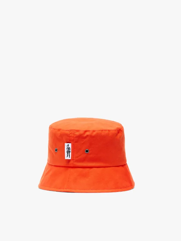 PELTING Orange Waxed Cotton Bucket Hat | ACC-HA05