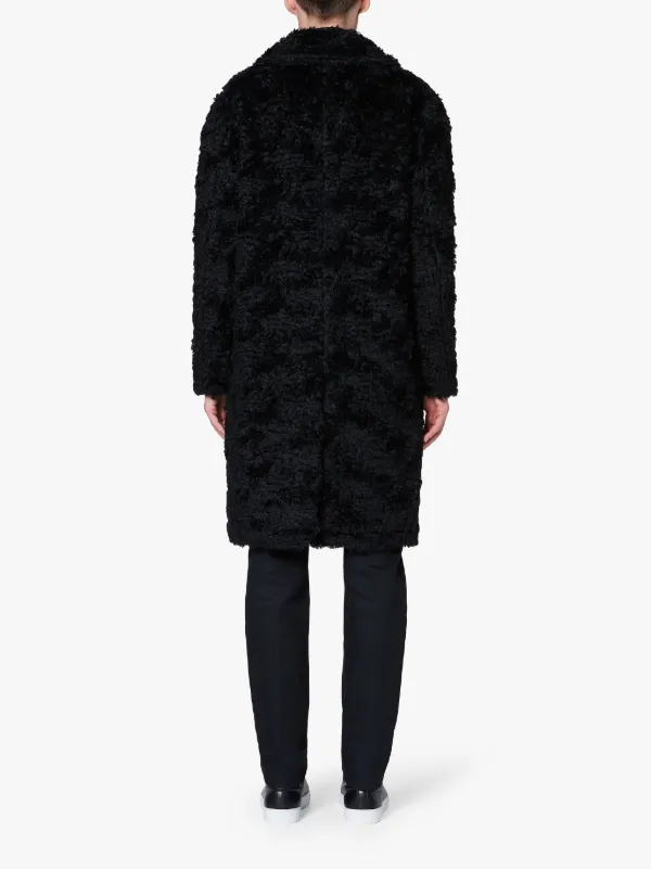 PERTH Black Mohair Fur Coat | GM-1018F