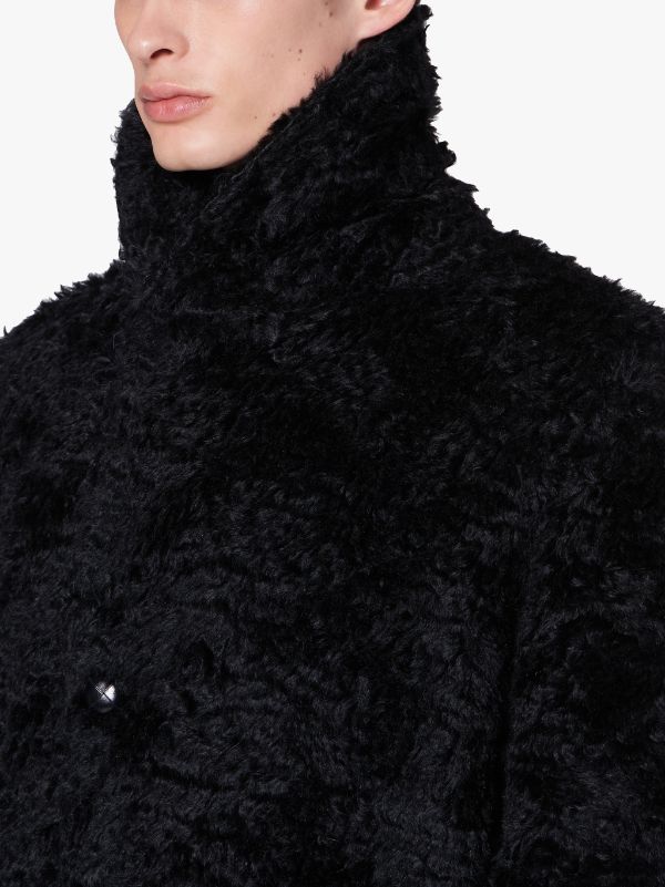 PERTH Black Mohair Fur Coat | GM-1018F