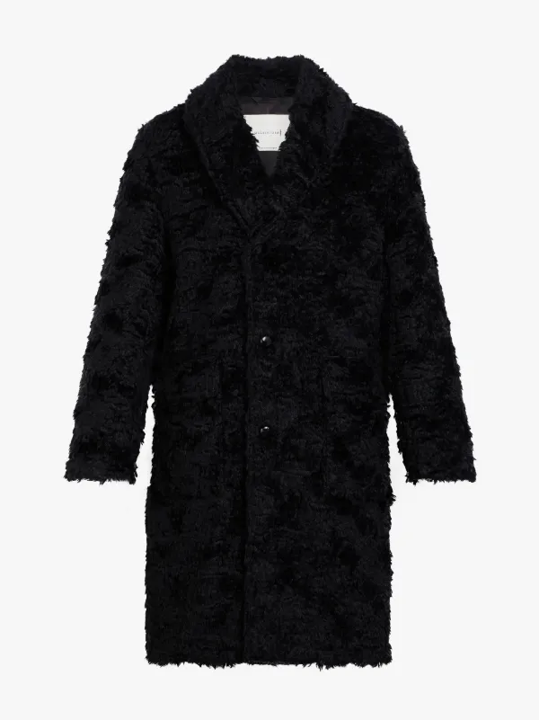 PERTH Black Mohair Fur Coat | GM-1018F